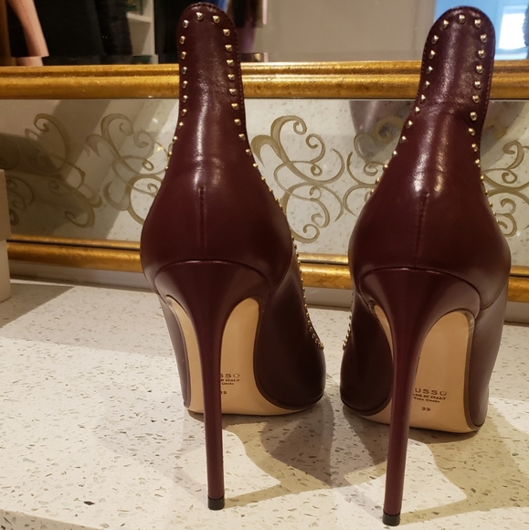 100% Authentic Francesco Russo Nappa Bordeaux Pump - Picture 6 of 13